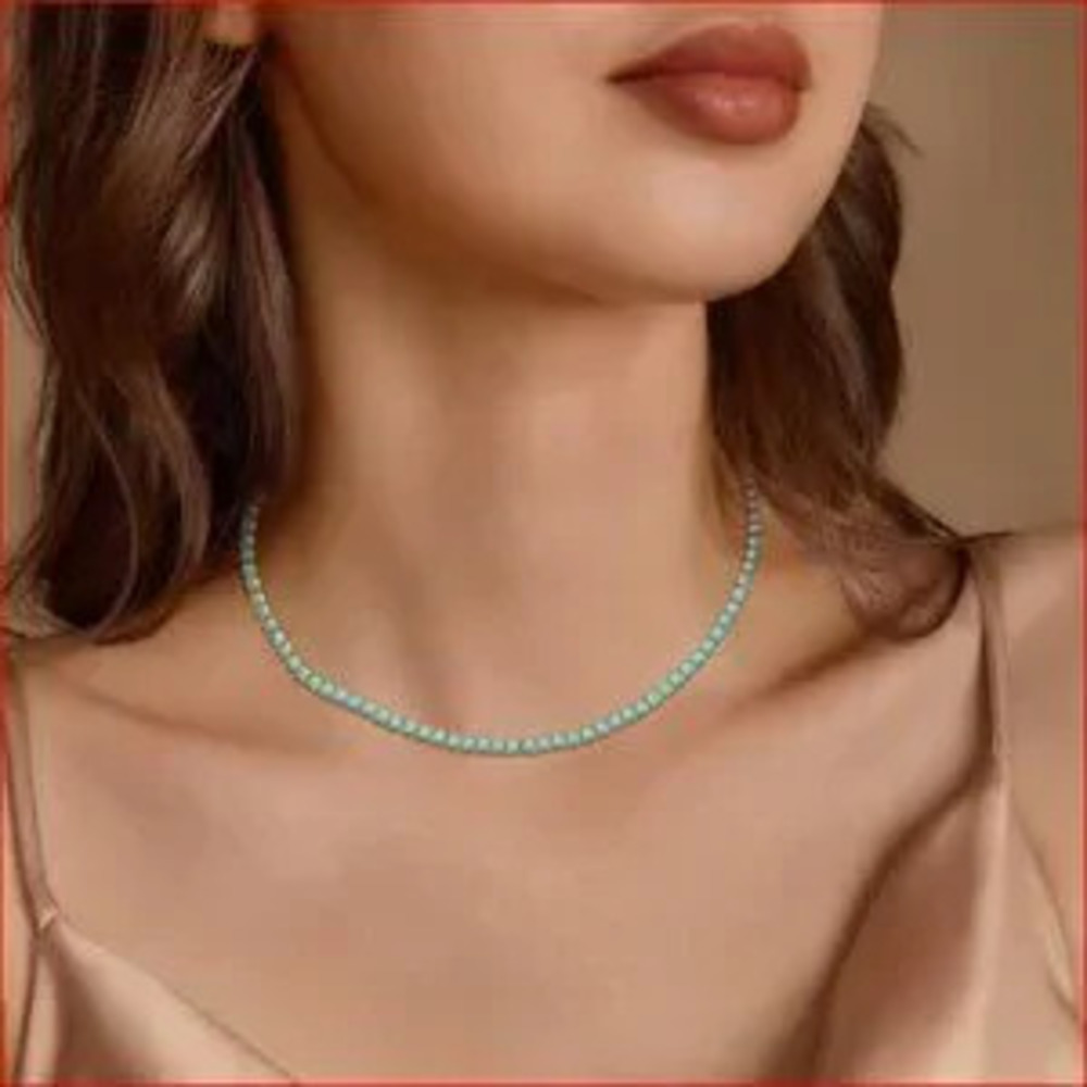 14K Gold Plated Tennis Necklace Dainty Zirconia Butterfly Choker Chain - Picture 4 of 7